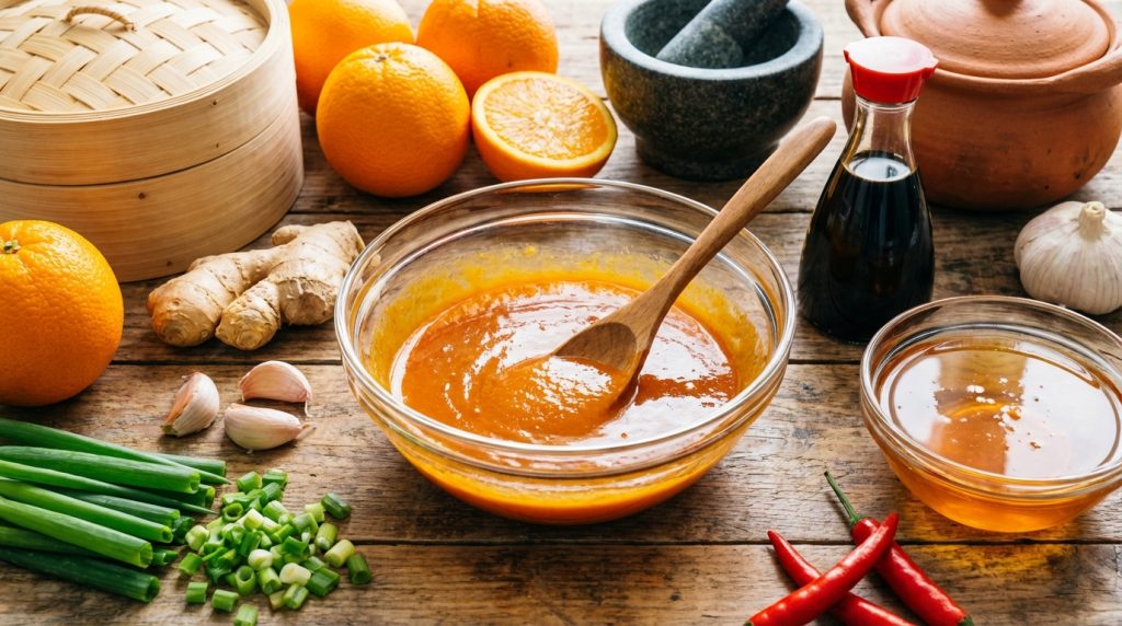 découvrez comment préparer une sauce asiatique à l'orange savoureuse et facile, idéale pour sublimer vos plats en quelques étapes simples.