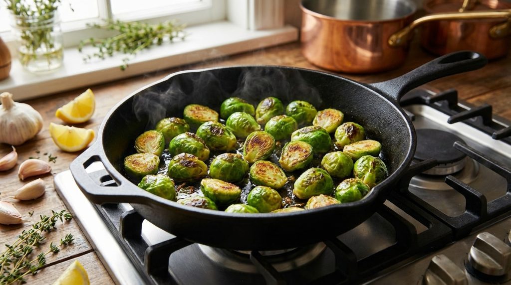 découvrez nos astuces pour réussir parfaitement la cuisson des choux de bruxelles à la poêle, pour des légumes savoureux et croustillants à chaque fois.
