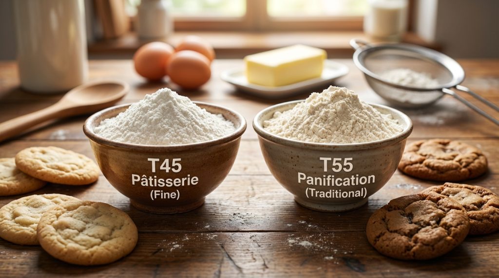 découvrez quelle farine privilégier entre la t45 et la t55 pour réussir des cookies moelleux et savoureux à chaque fournée.
