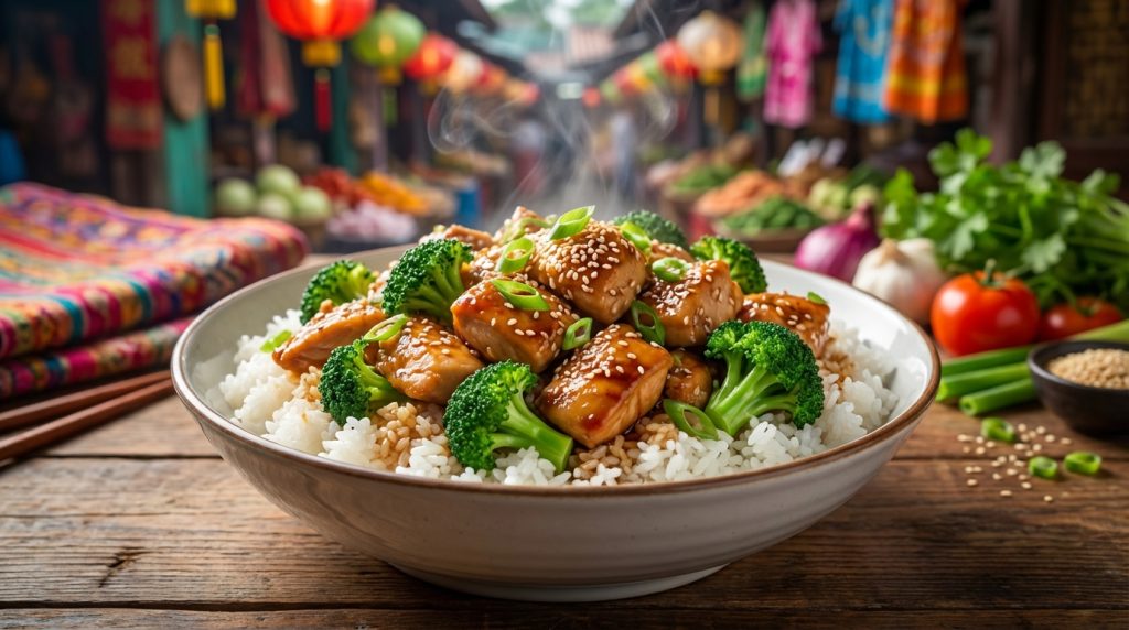 découvrez une recette facile de riz au poulet et brocoli façon asiatique, idéale pour un repas savoureux et rapide à préparer.