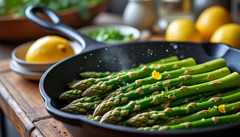 découvrez nos astuces simples et efficaces pour réussir la cuisson des asperges vertes et sublimer vos plats avec des asperges parfaitement tendres et savoureuses.