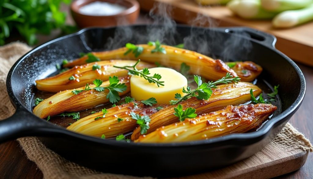 découvrez la recette simple et savoureuse des endives braisées à la poêle, parfaite pour un plat gourmand et rapide à préparer.