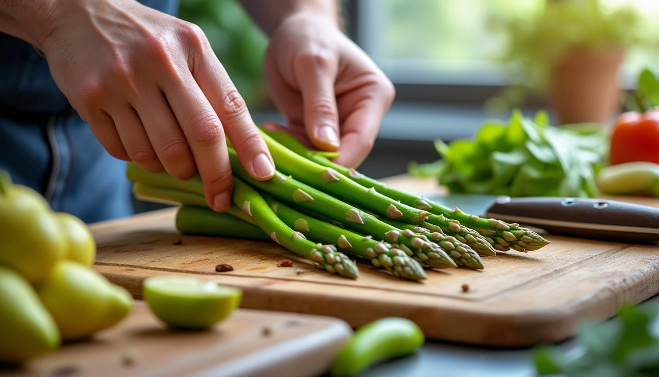 découvrez notre recette d'asperges vertes simple et rapide pour les préparer parfaitement à chaque fois. astuces et conseils pour un plat délicieux en un rien de temps.