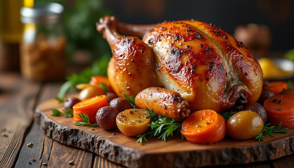 découvrez nos astuces pour réussir un chapon au four tendre et savoureux, et régalez vos convives avec une viande juteuse et parfaitement cuite.