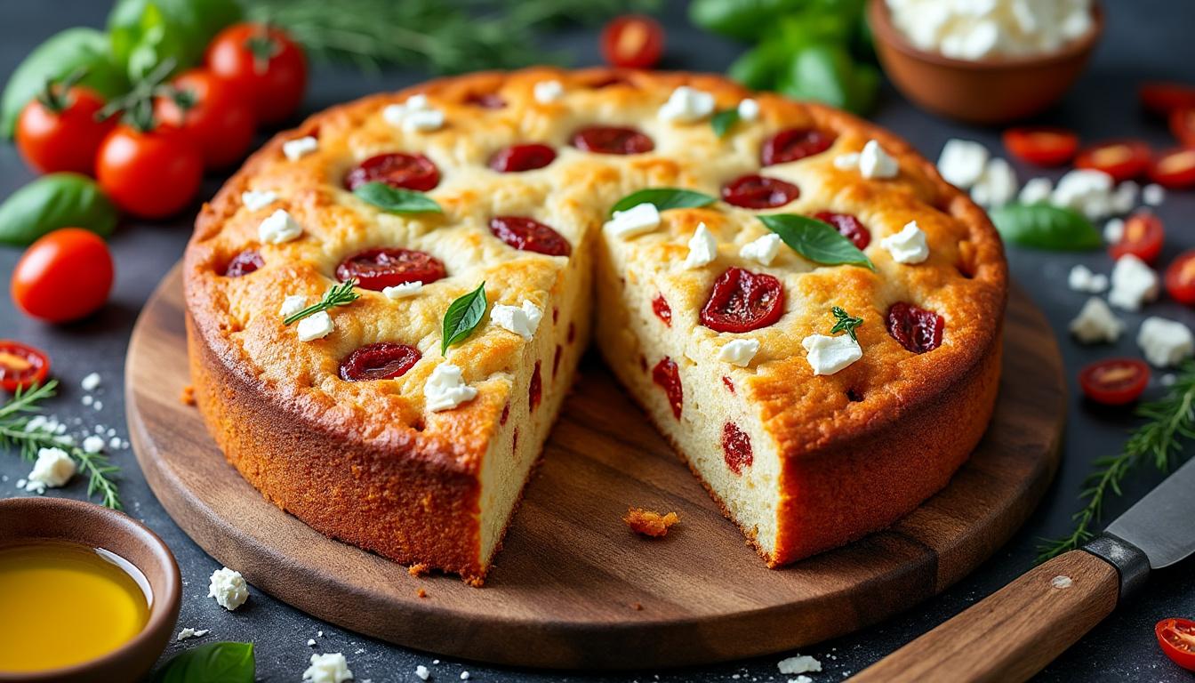découvrez notre recette facile et savoureuse de cake à la feta et aux tomates séchées, idéal pour un apéritif gourmand ou un repas léger.