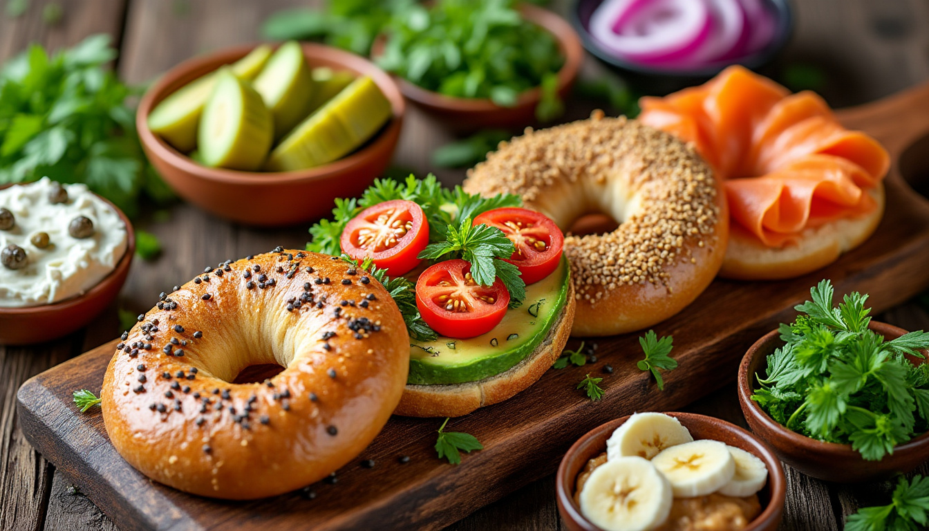 découvrez une recette de bagel facile et rapide, adaptée à tous les goûts, pour un repas savoureux et personnalisé en quelques minutes.