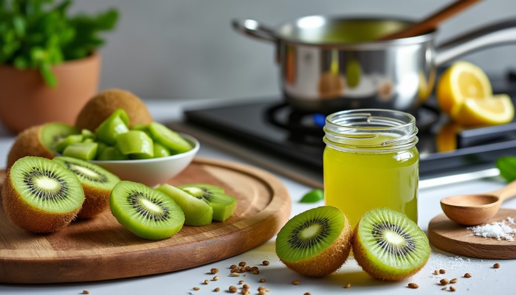 apprenez à préparer une délicieuse confiture de kiwi maison facilement avec notre recette simple et rapide. parfaite pour savourer le goût frais du kiwi toute l'année !